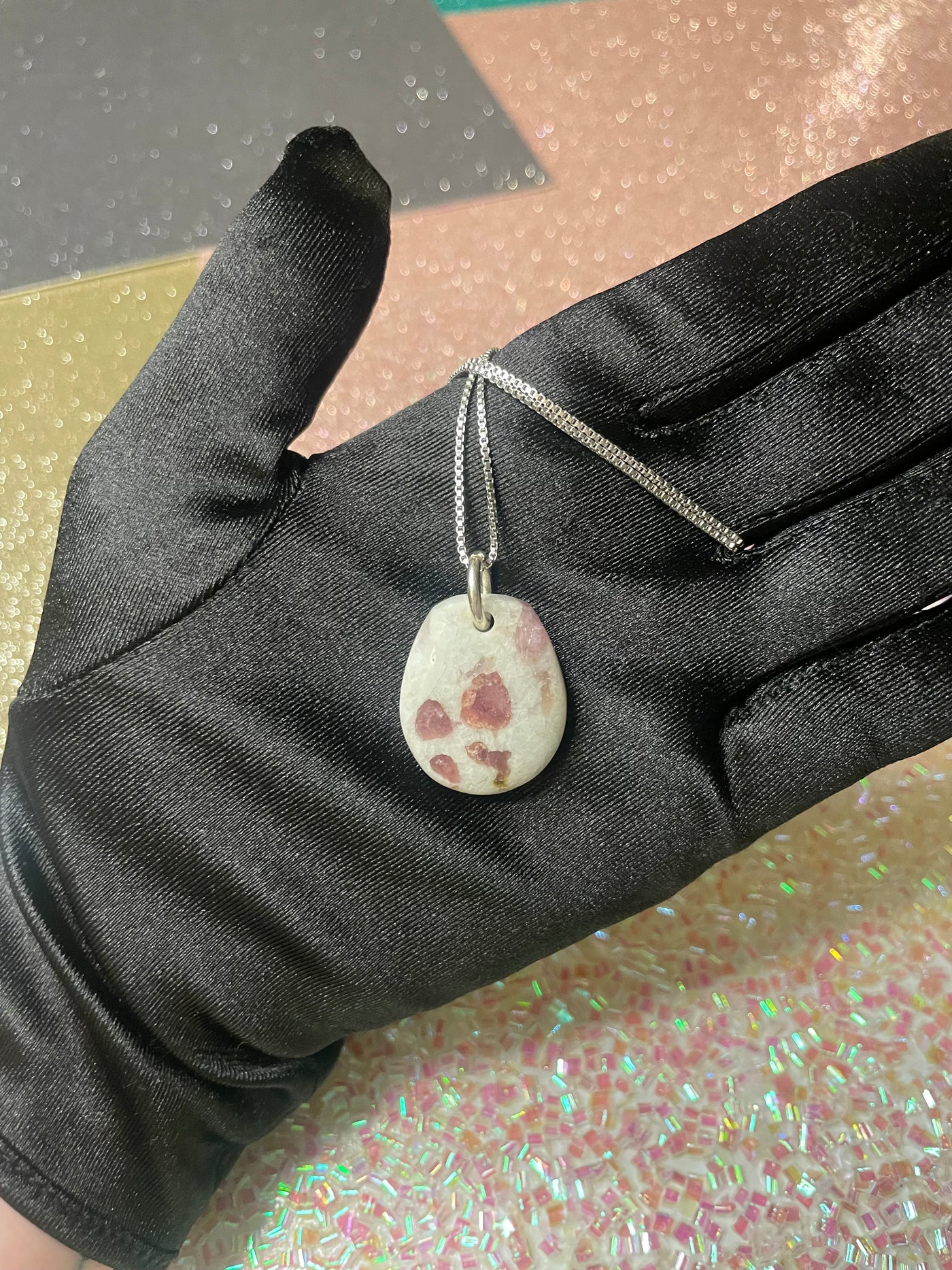 Tourmaline in Feldspar Pendant