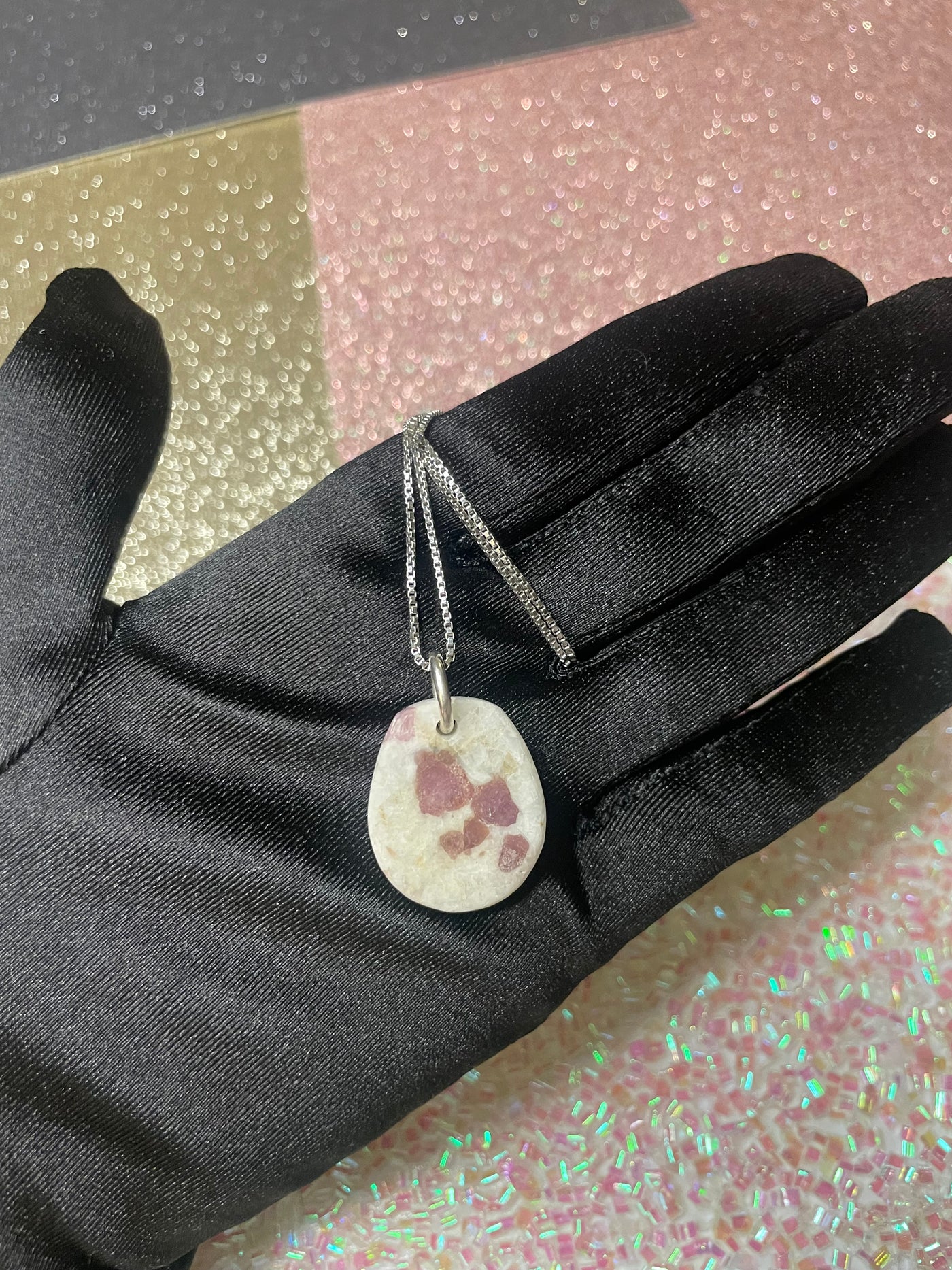 Tourmaline in Feldspar Pendant