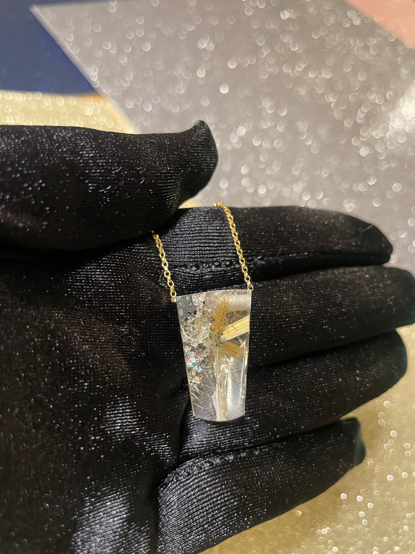 Star Rutilated Quartz with Rainbow Pendant