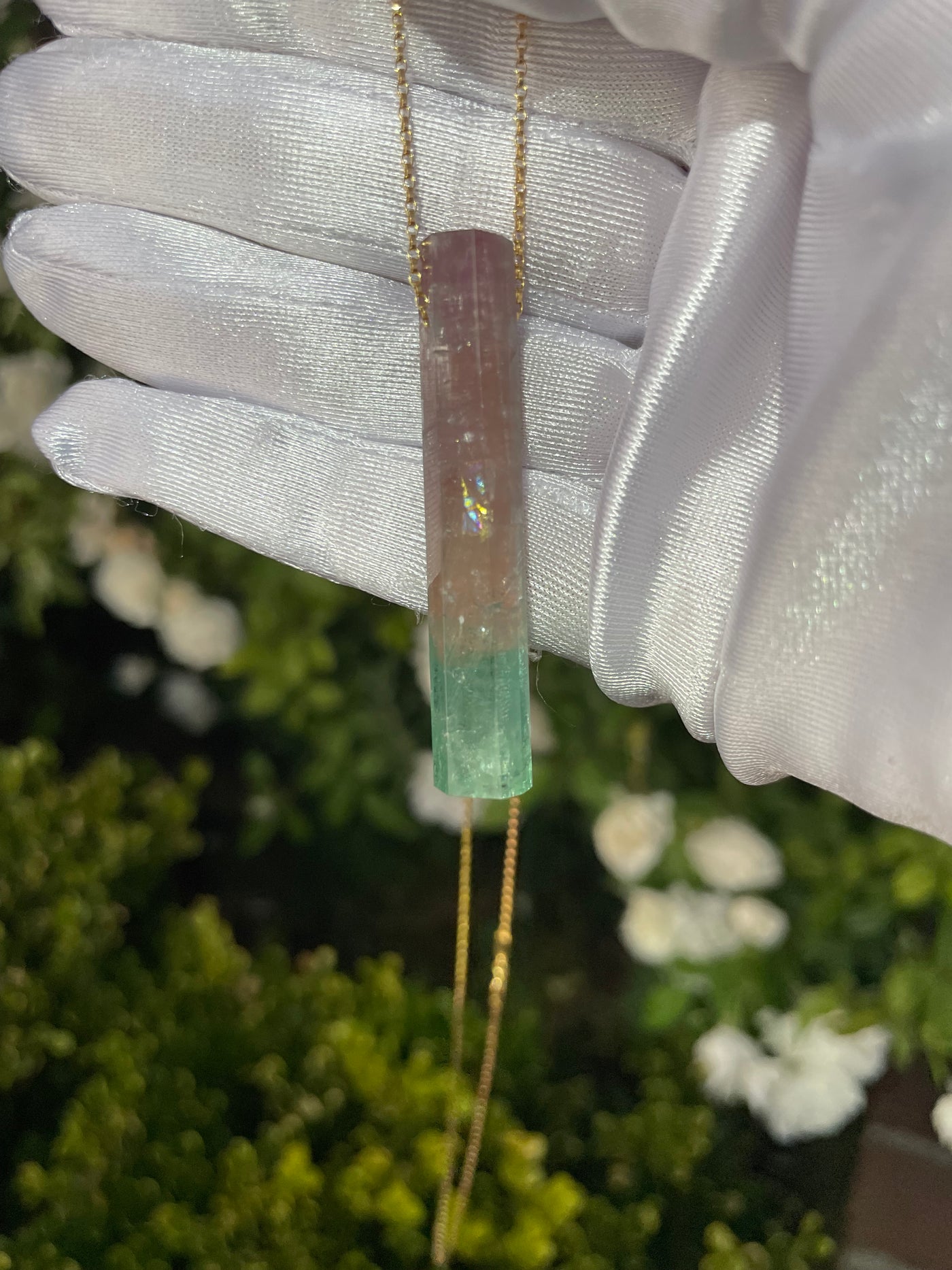 Bicolor Pink & Blue Tourmaline Pendant