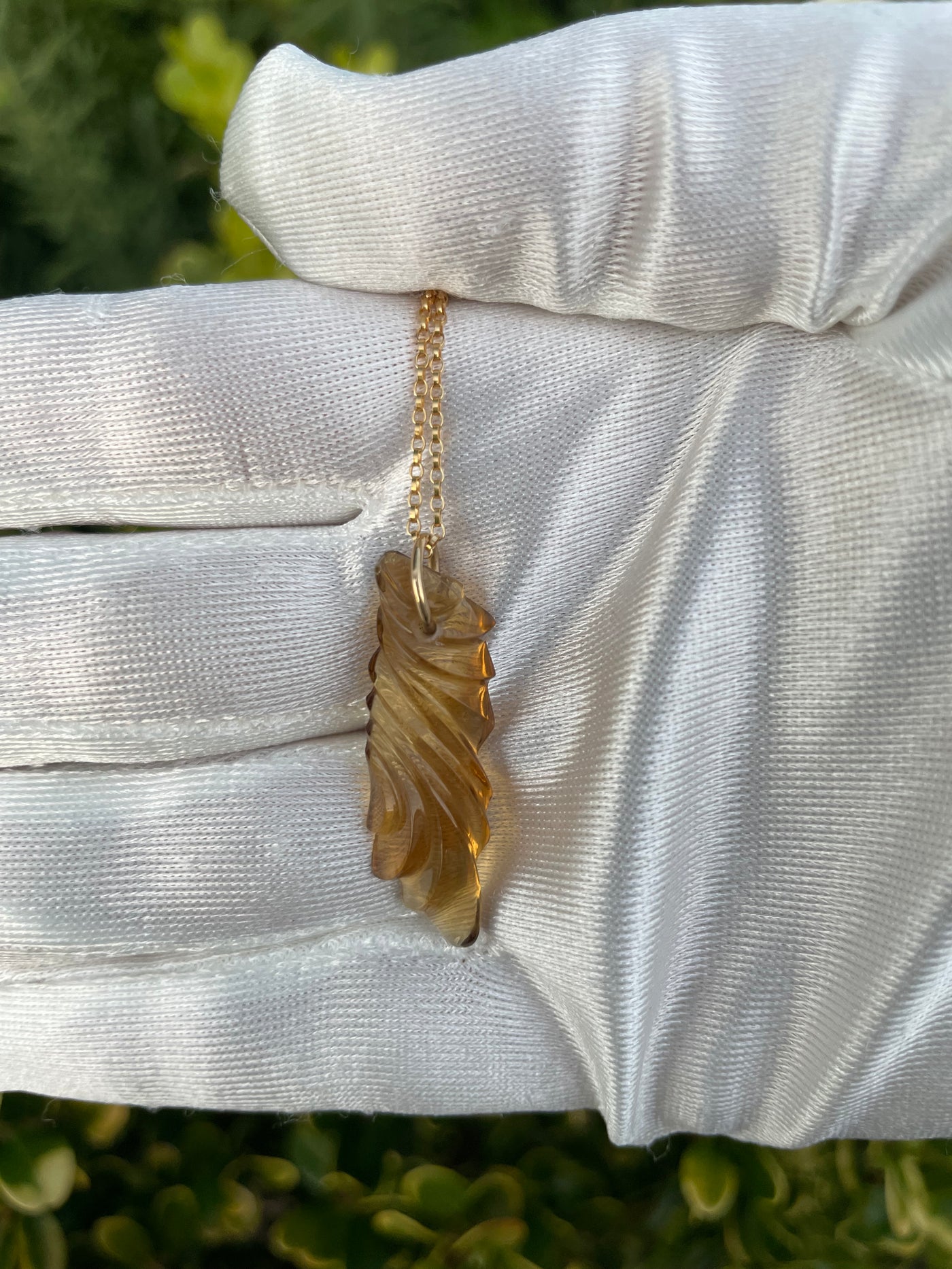 Carved Citrine Pendant