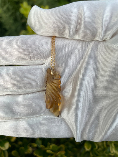 Carved Citrine Pendant