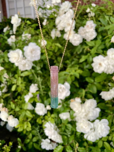 Bicolor Pink & Blue Tourmaline Pendant