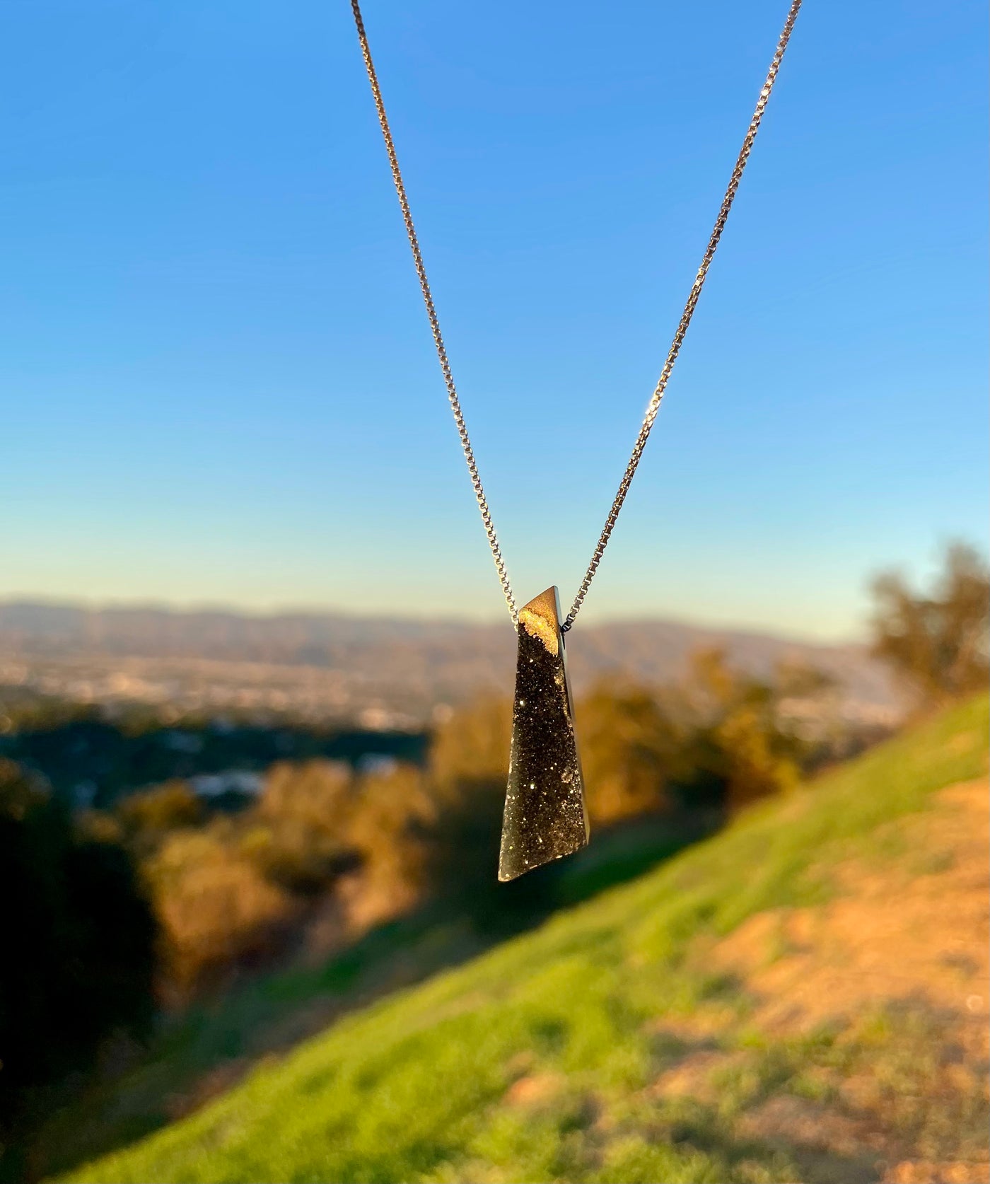 Black Druzy Pendant