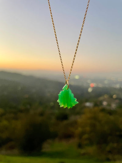 Chrysoprase Carved Pendant