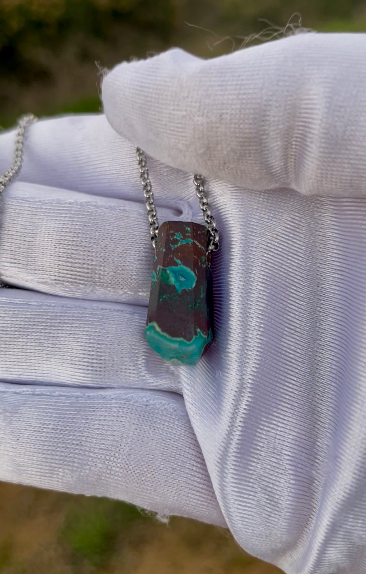 Chrysocolla in Matrix Pendant