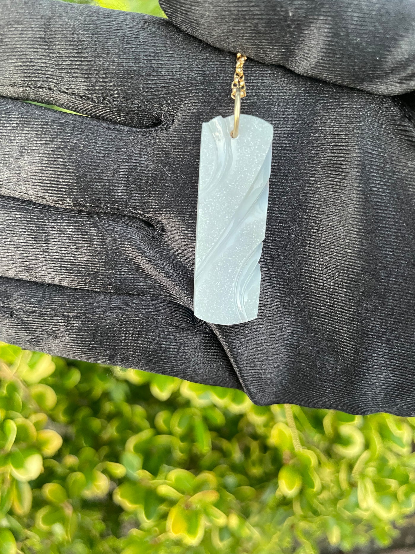 Carved Druzy Agate Pendant