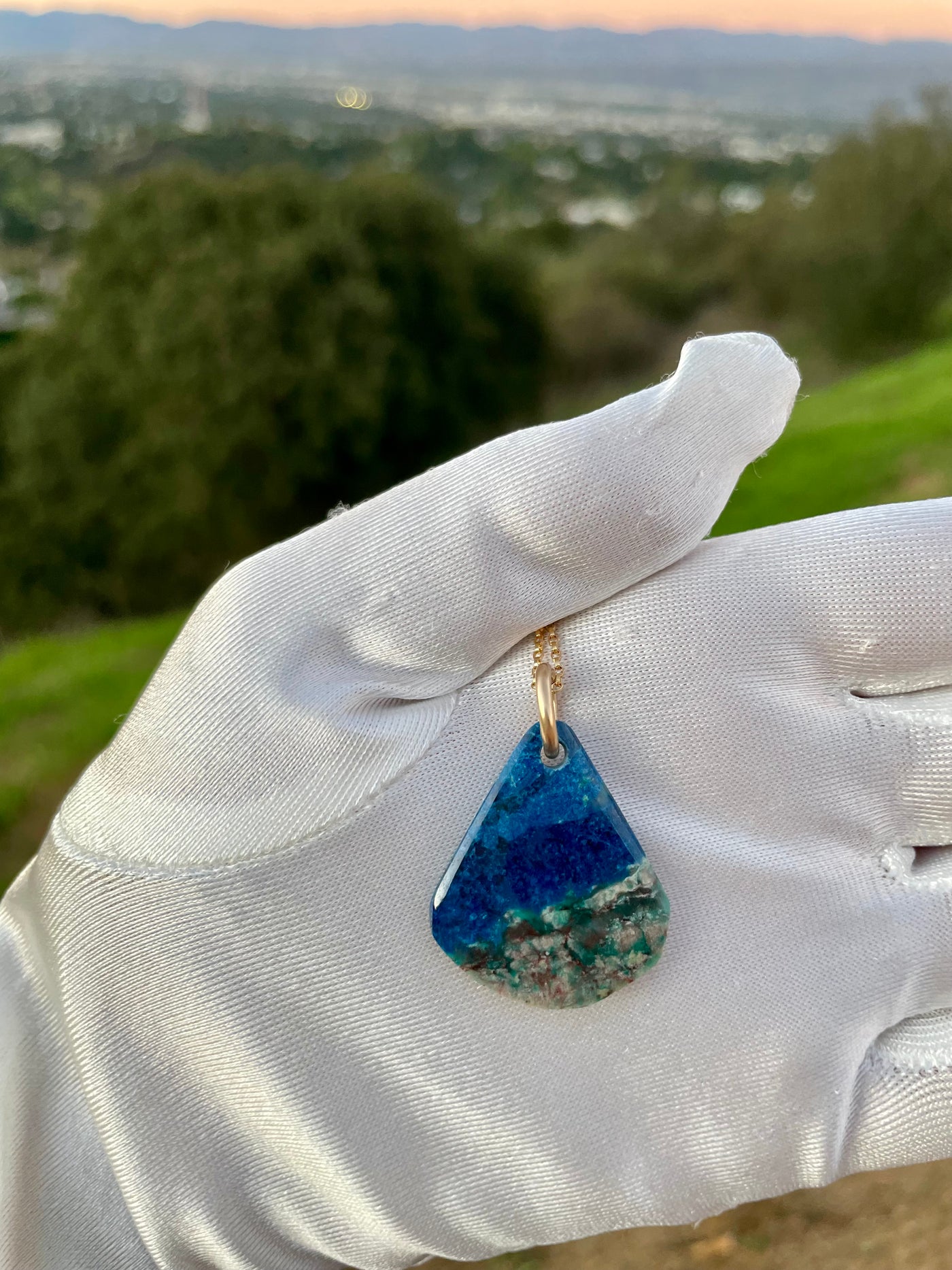 Ajoite & Shattuckite Pendant (Rare)