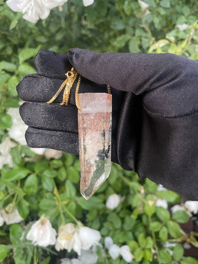 Natural Surface Garden Quartz Pendant