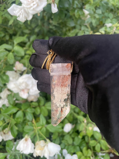 Natural Surface Garden Quartz Pendant