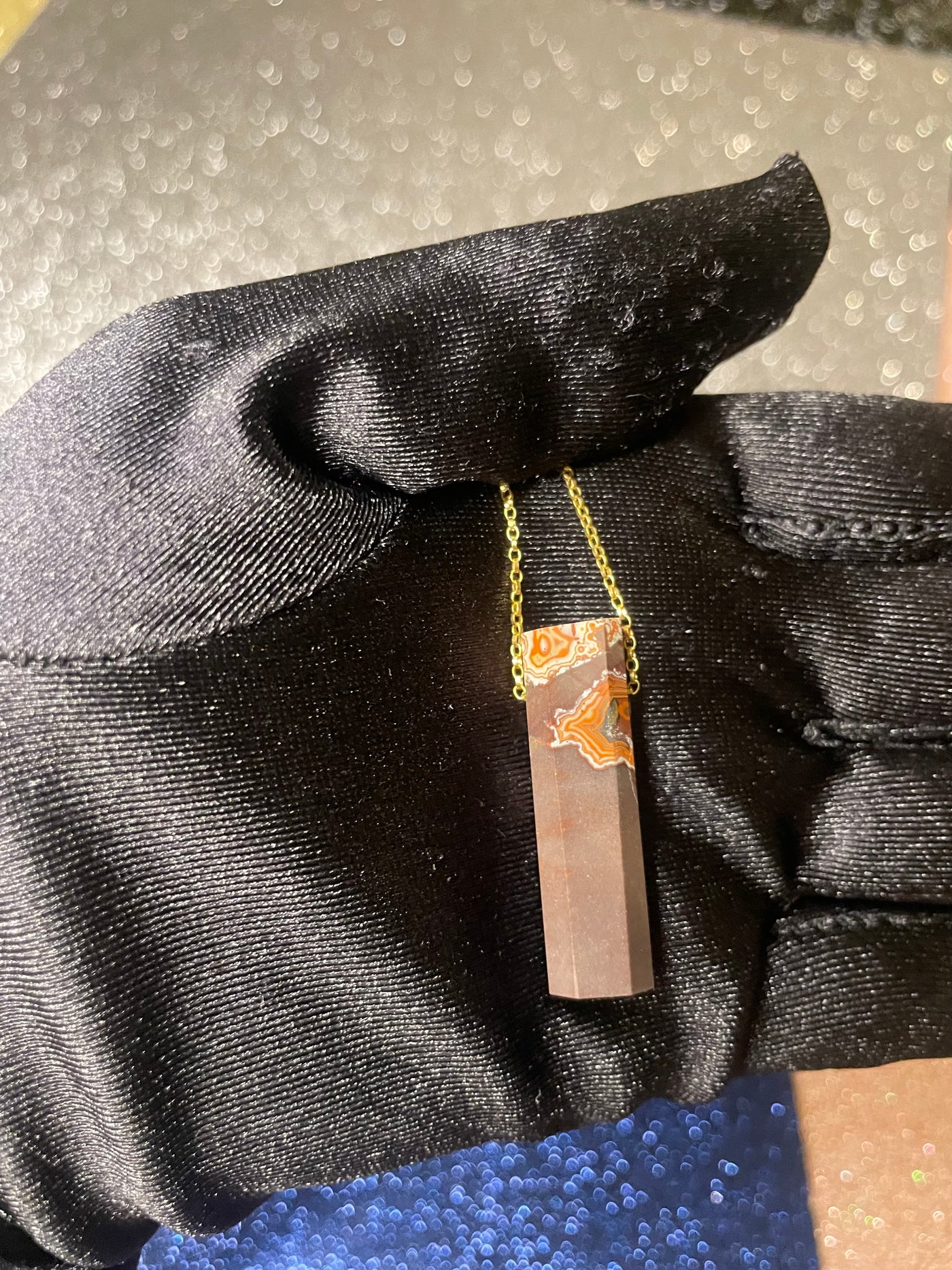 Dryhead Agate with Druzy Pendant