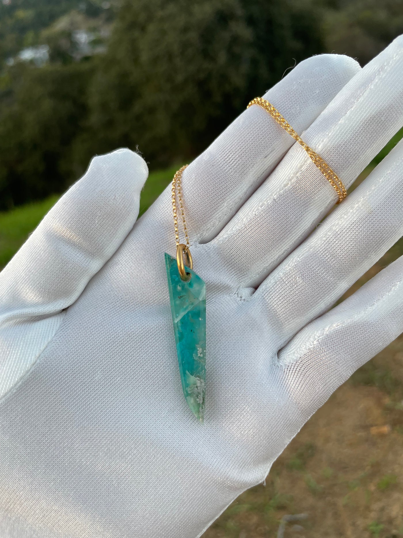 Gem Silica Chrysocolla Pendant