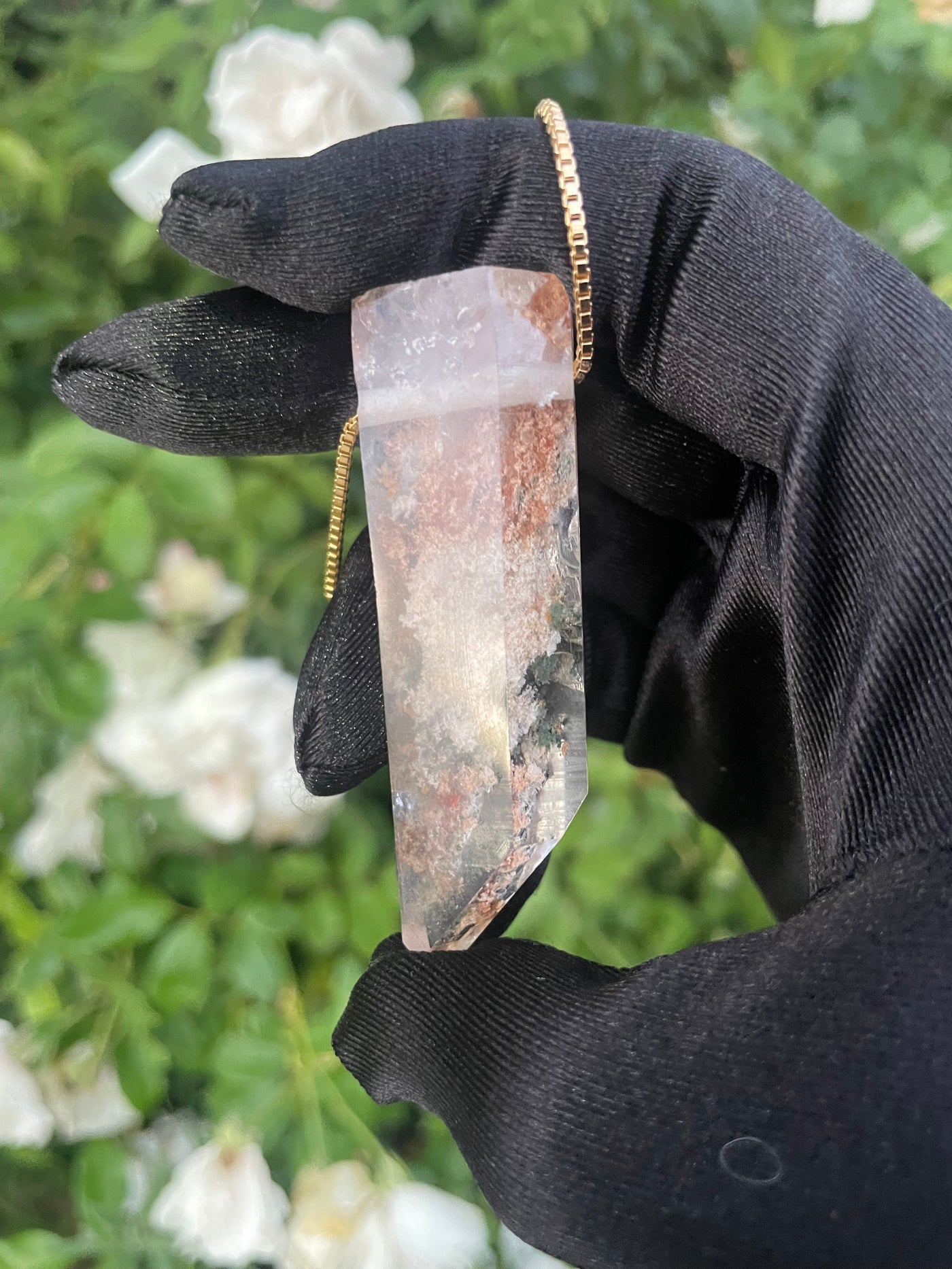 Natural Surface Garden Quartz Pendant