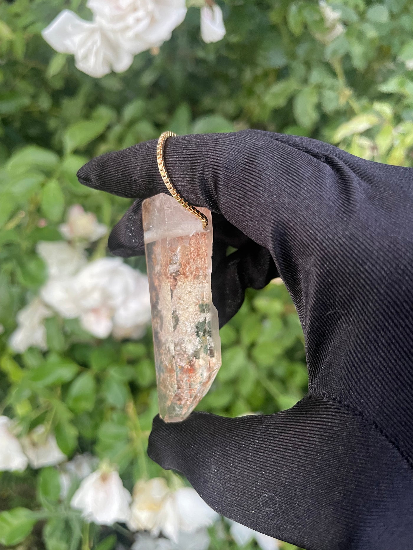 Natural Surface Garden Quartz Pendant