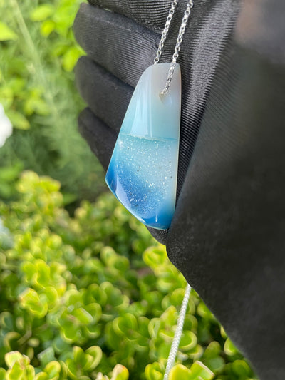Enhanced Agate with Druzy Pendant