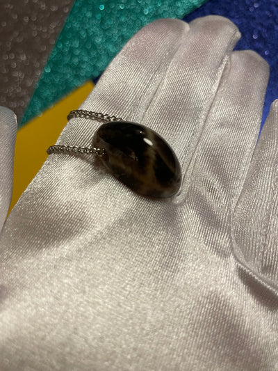 Black Moonstone & Sunstone Pendant