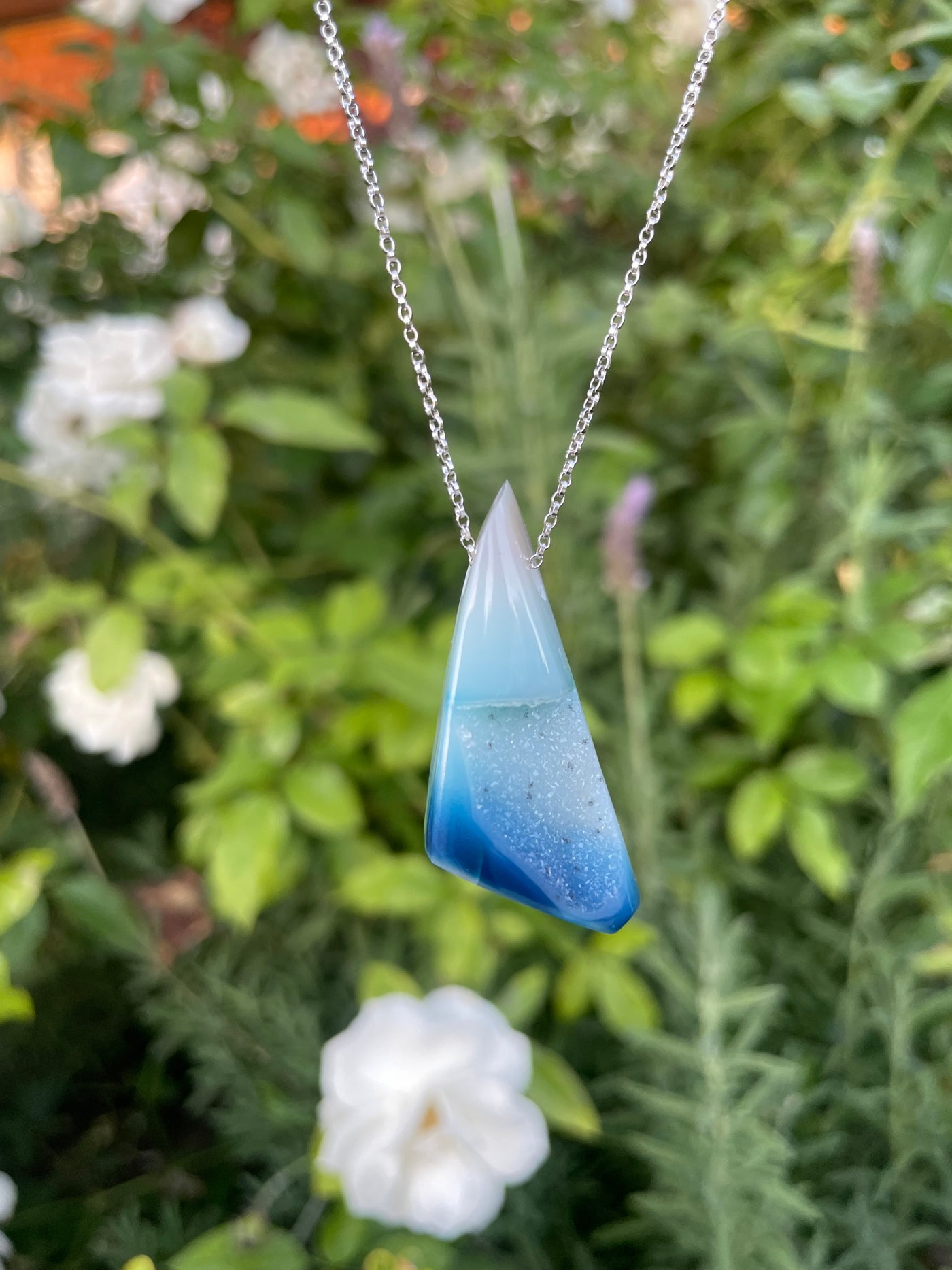 Enhanced Agate with Druzy Pendant