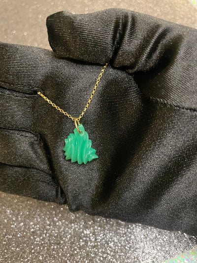 Chrysoprase Carved Pendant