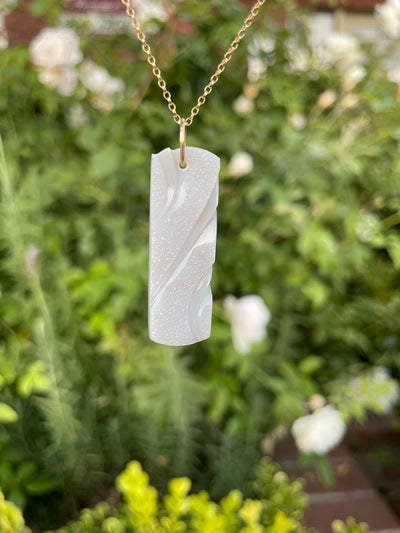 Carved Druzy Agate Pendant