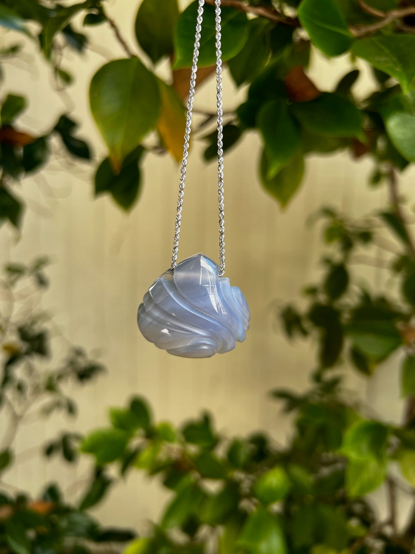 Blue Chalcedony Carving