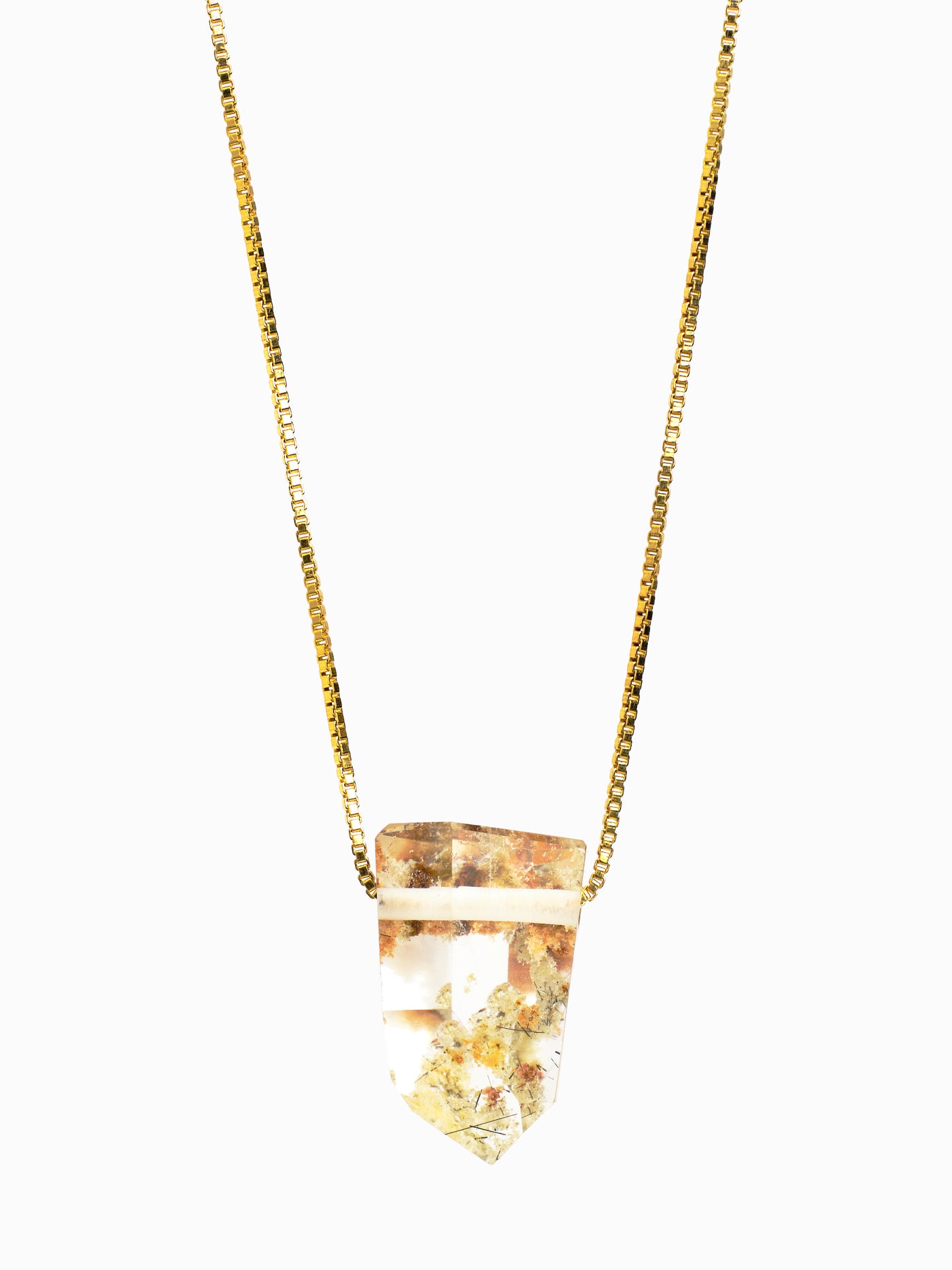 Garden Quartz with Black Tourmaline Pendant