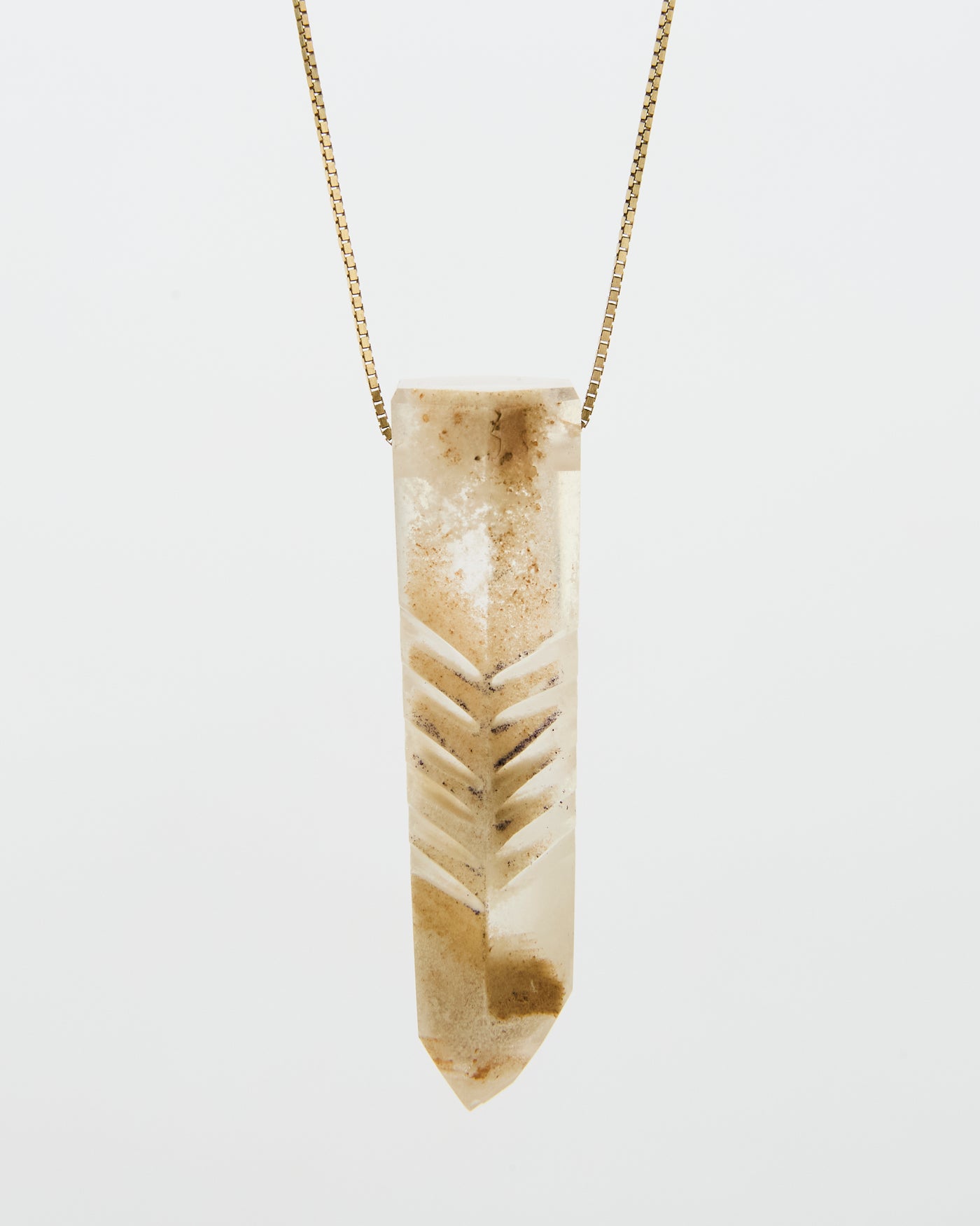 Carved Phantom Quartz Pendant