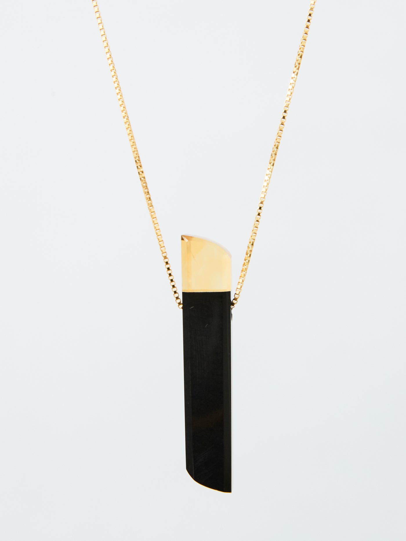 Black Jade & Citrine Intarsia Pendant