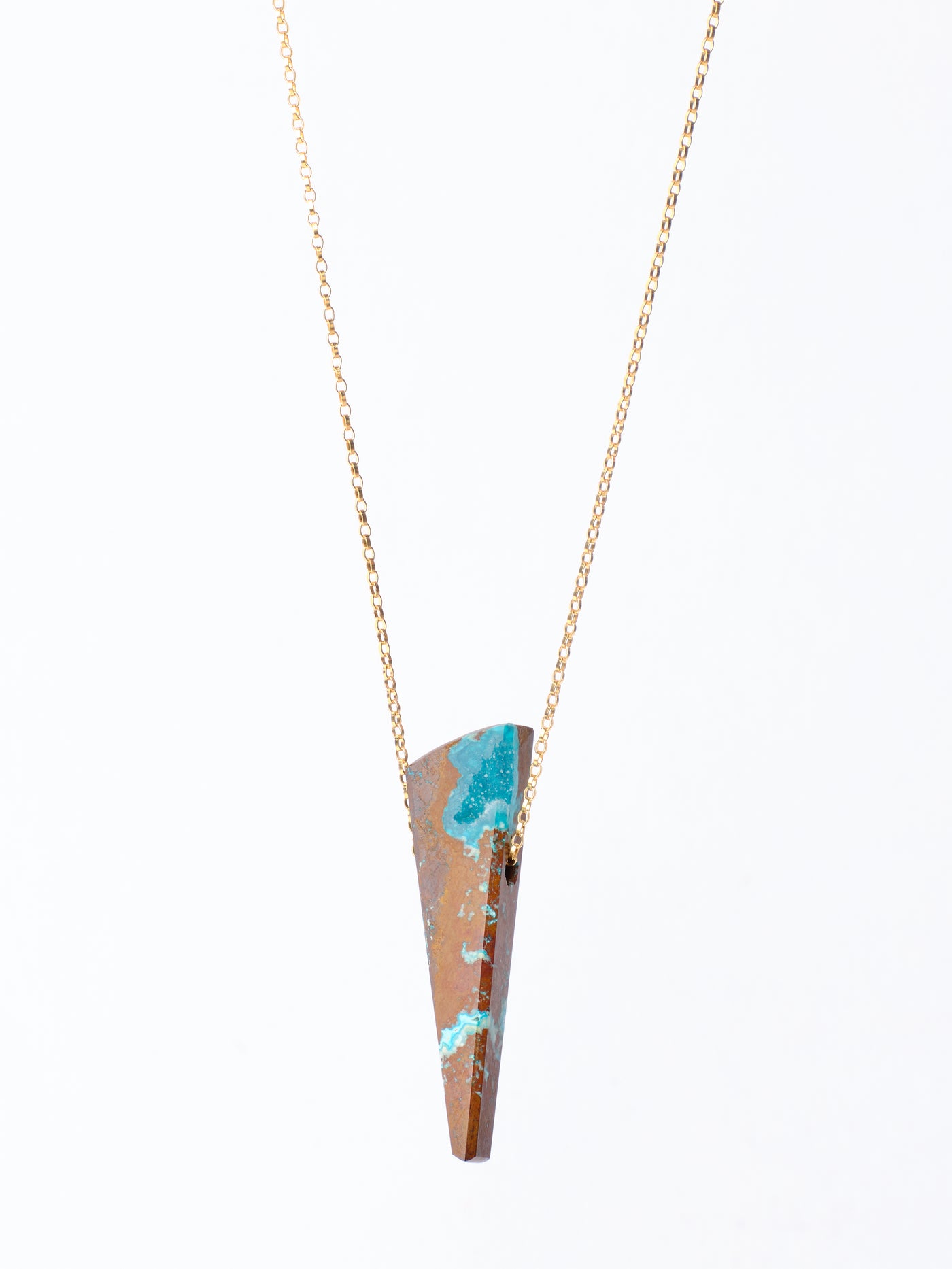 Druzy Chrysocolla in Matrix Pendant