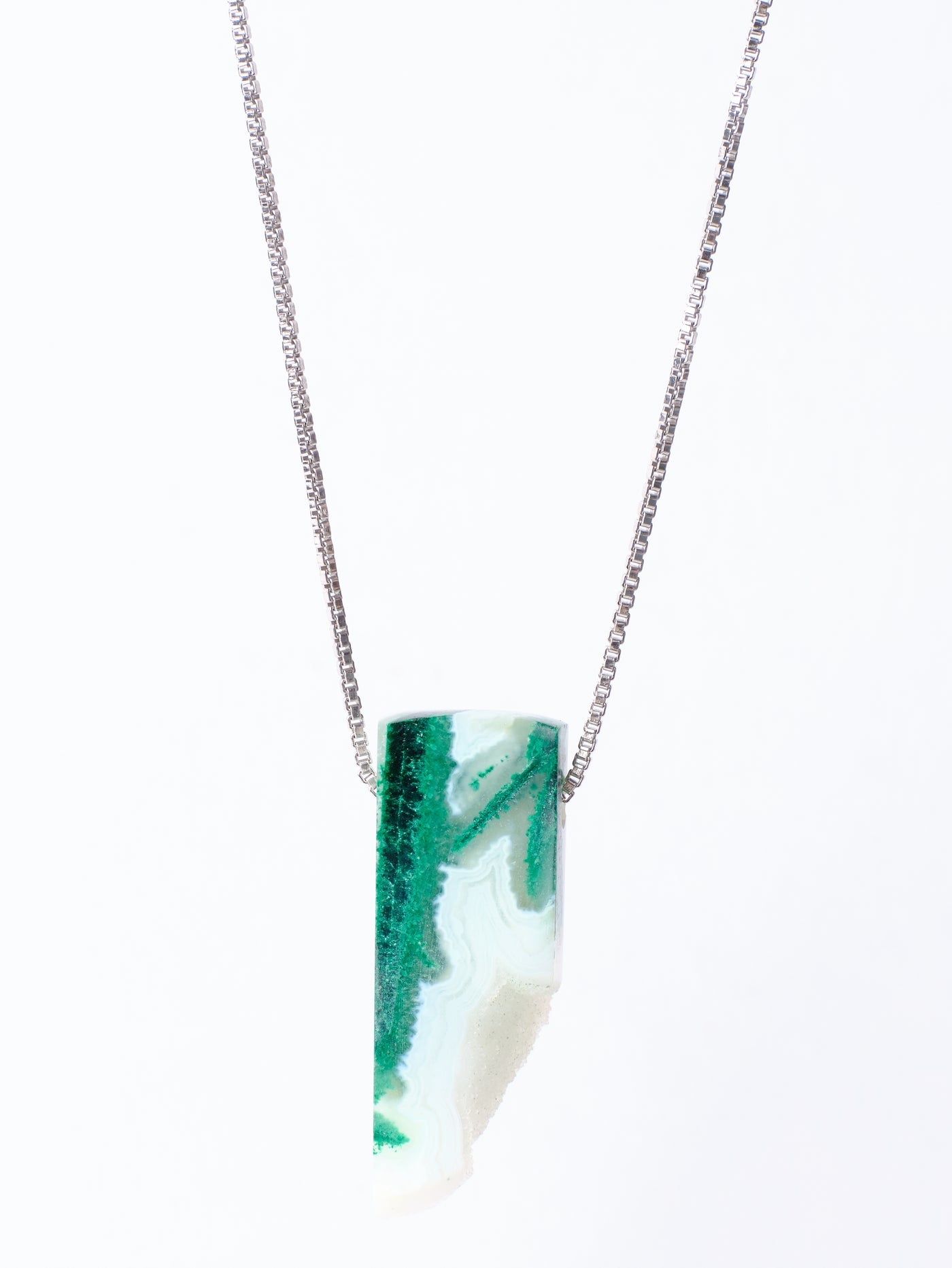 Malachite & White Agate Pendant (Rare)