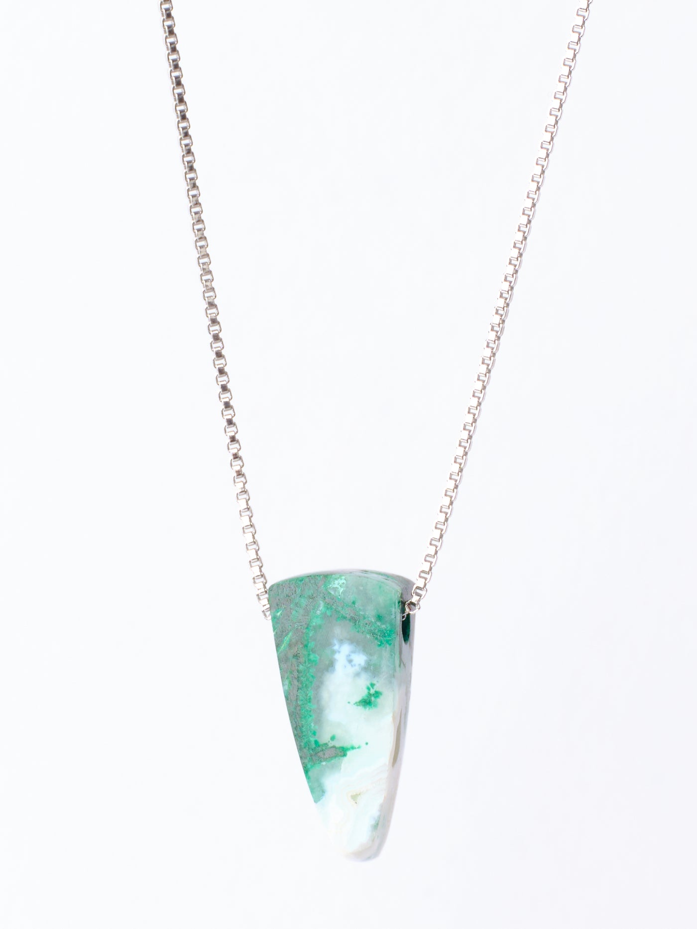 Malachite & White Agate Pendant (Rare)