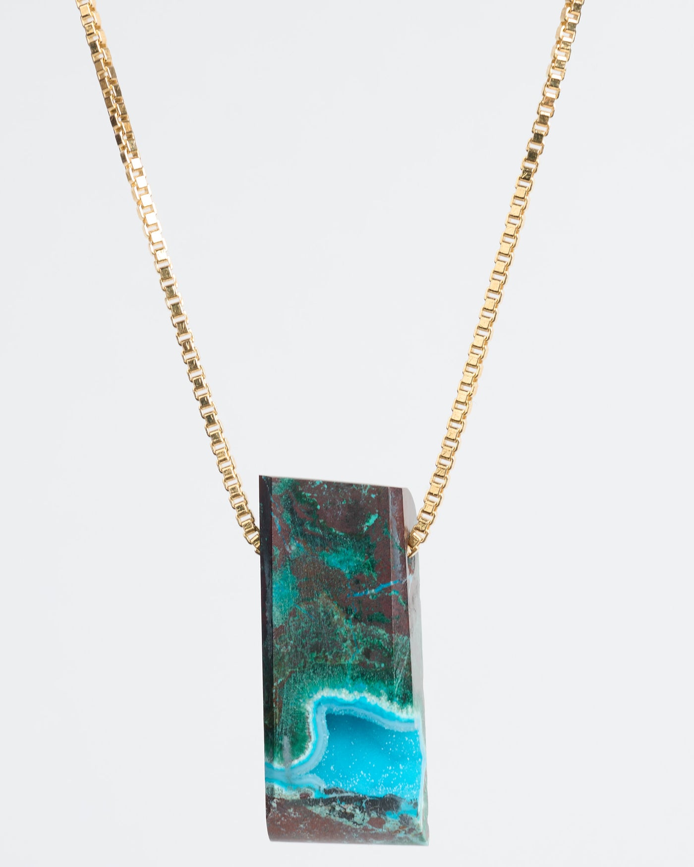 Druzy Chrysocolla in Copper Matrix Pendant