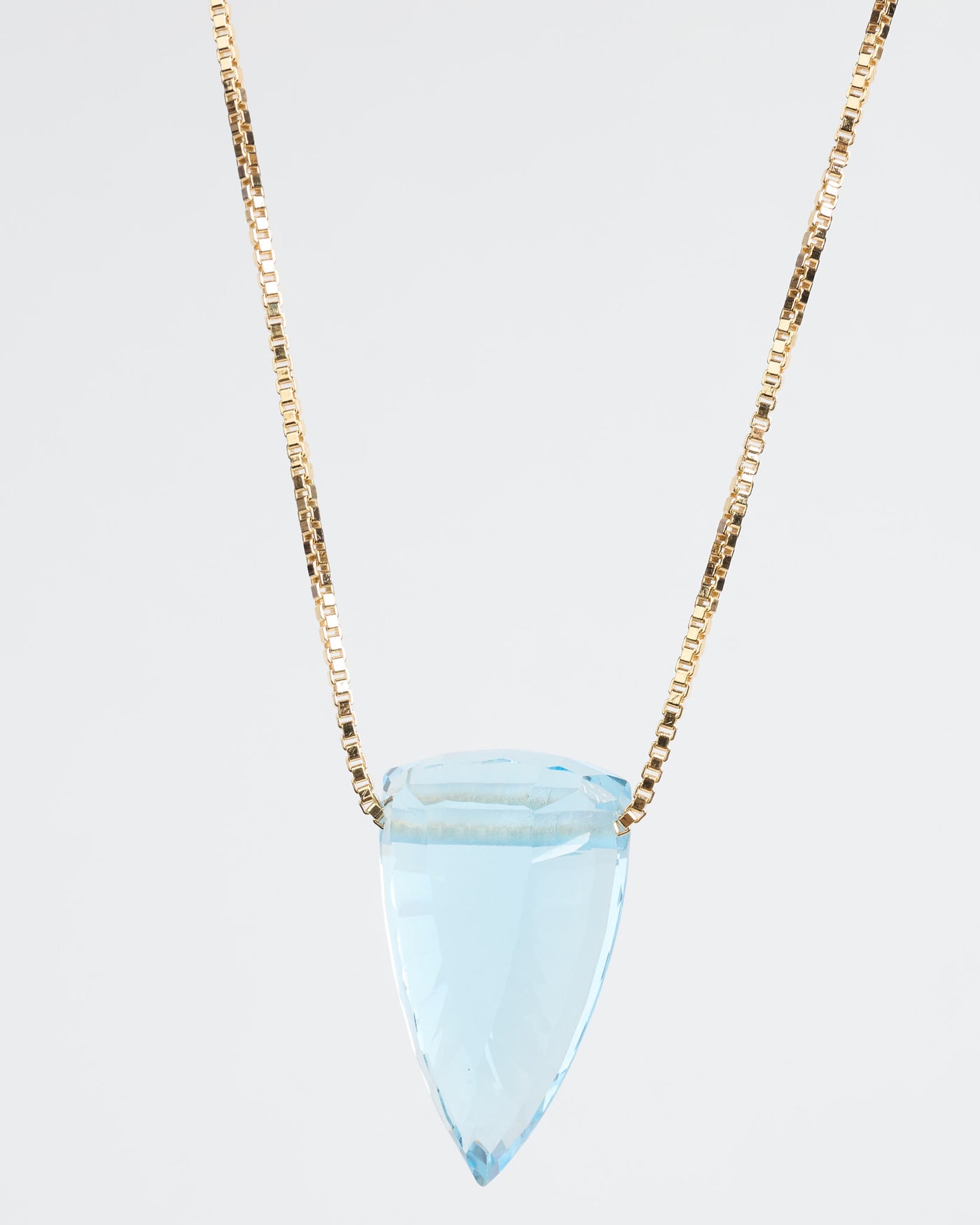 Blue Topaz Concave Cut Pendant