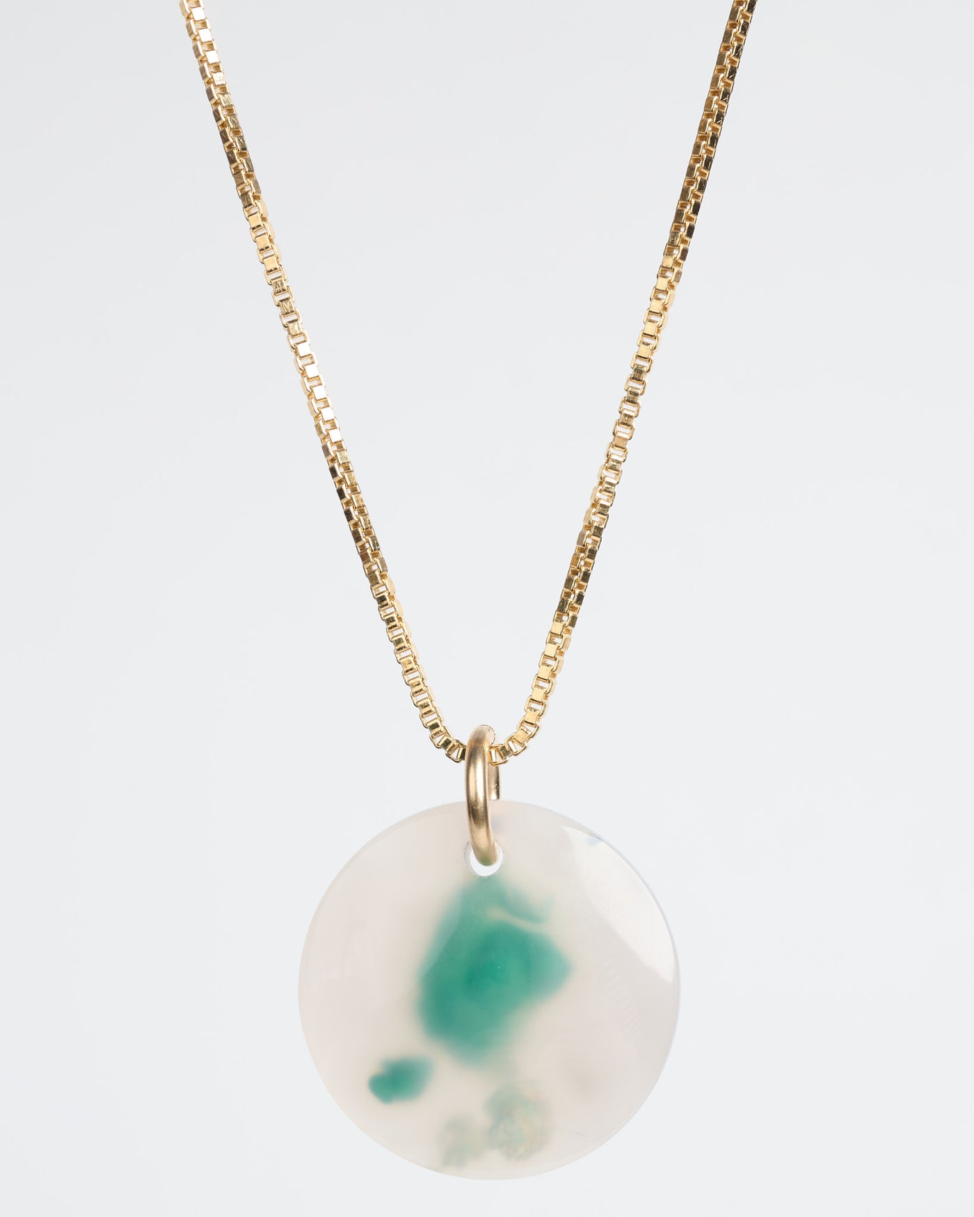 Enchanting Chrysocolla in Quartz Pendant