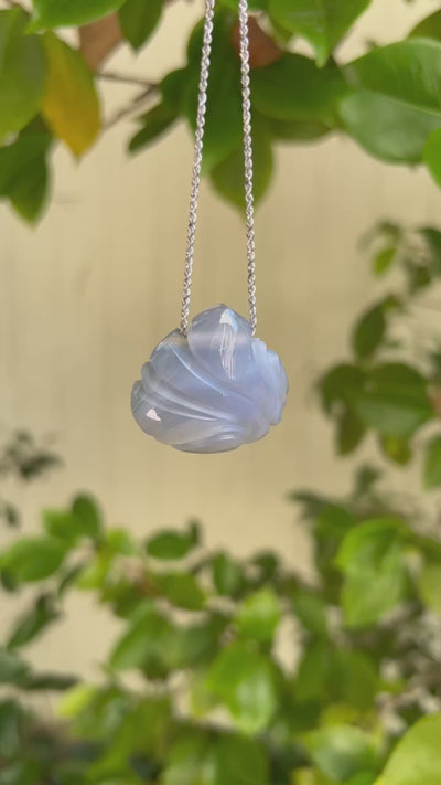 Blue Chalcedony Carving