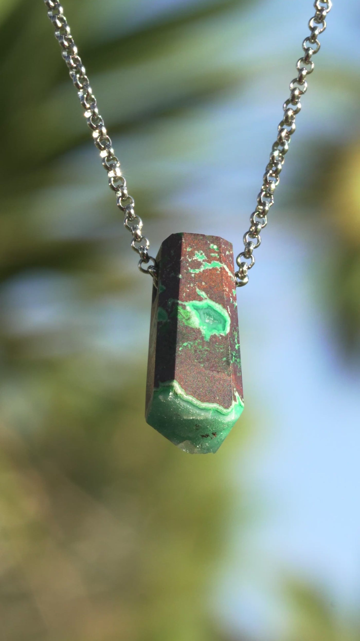 Chrysocolla in Matrix Pendant