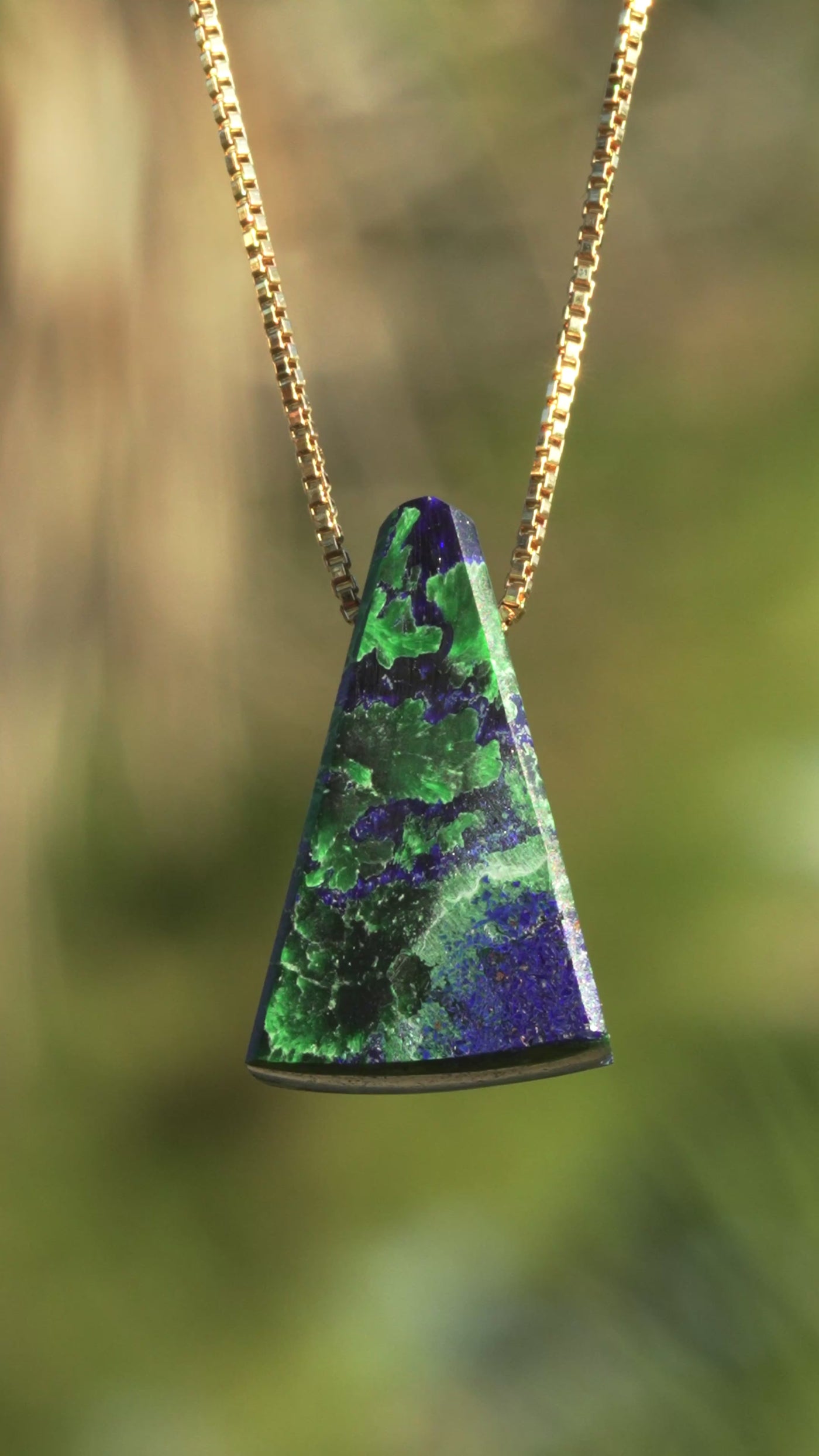 Azurite & Chatoyant Malachite Pendant