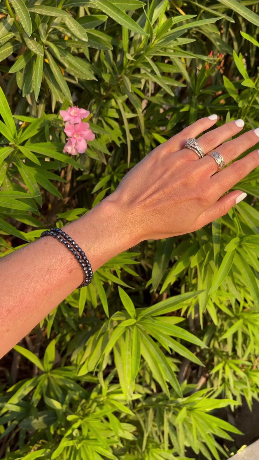 Hematite Faceted Bracelet Stack